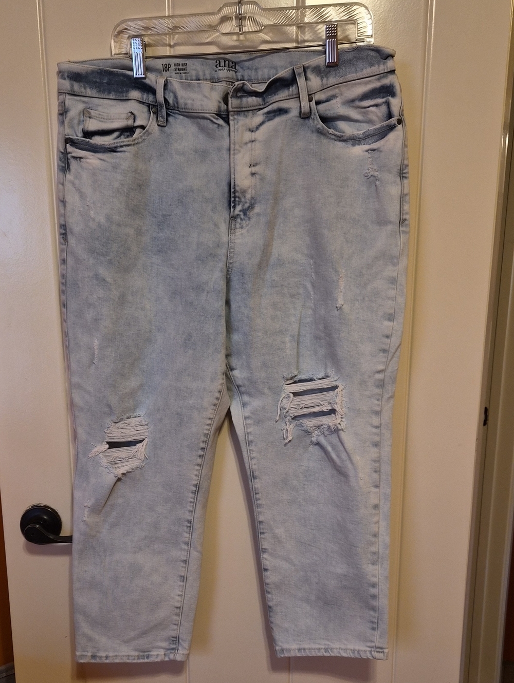 a.n.a Light Blue Distressed Ankle Jeans